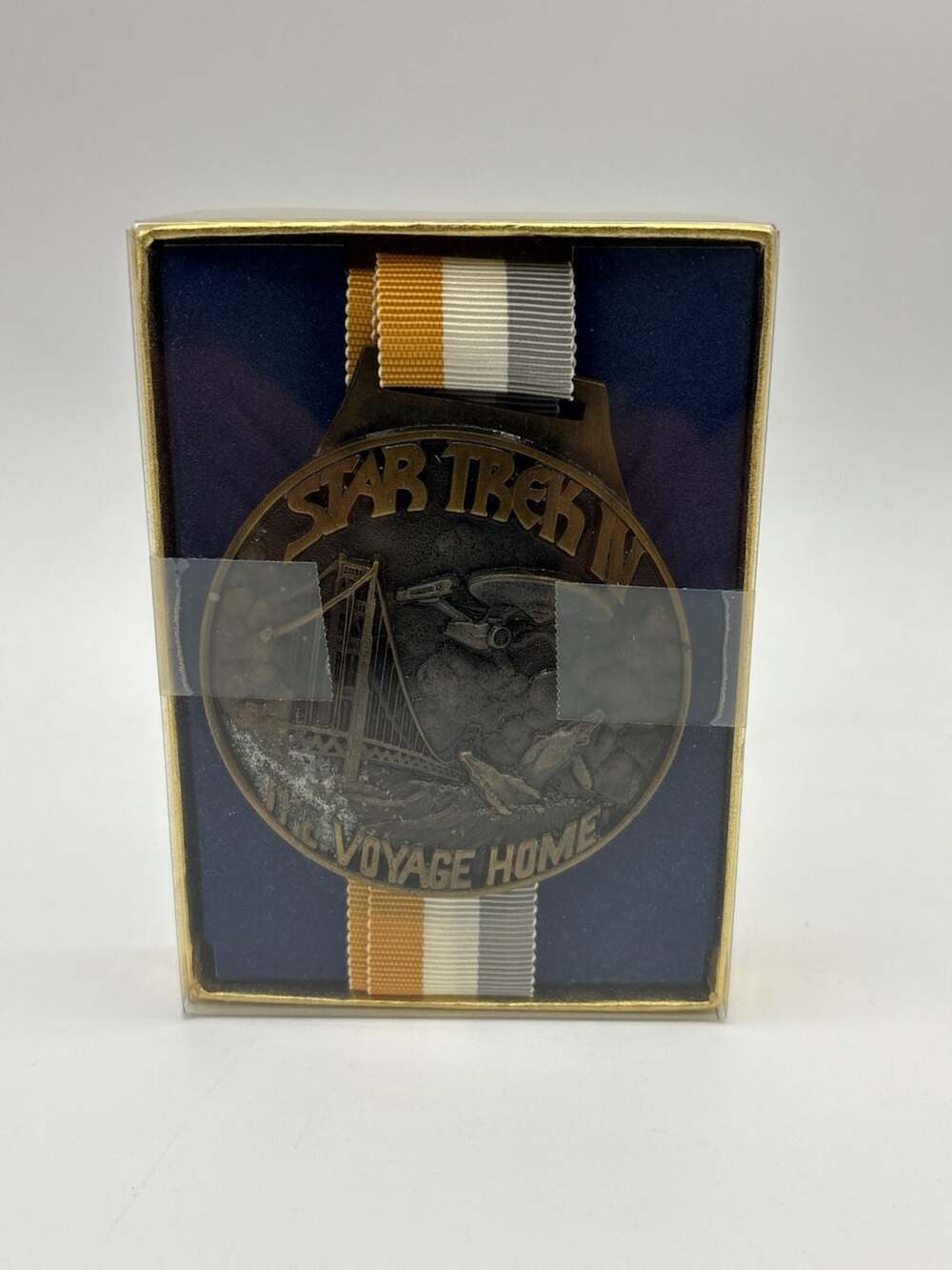 Vintage Star Trek IV The Voyage Home Commemorative Bronze Medallion with Ribbon